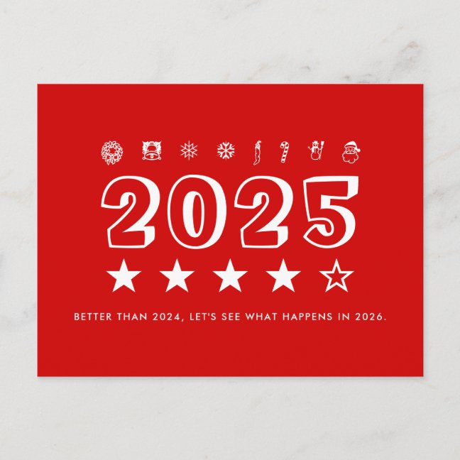 Funny Christmas Santa typography Postcard