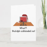 Funny Christmas - Santa Unfriended By Rudolph Holiday Card at Zazzle