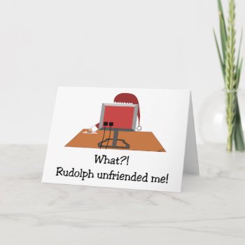 Funny Christmas - Santa Unfriended By Rudolph Holiday Card by HolidaysShoppe at Zazzle