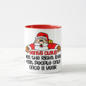 Funny Christmas Santa Visit Bah Humbug Mug (Center)