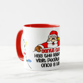 Funny Christmas Santa Visit Bah Humbug Mug (Front Left)