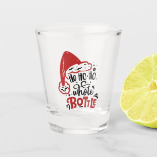 funny Christmas Santa word art Shot Glass