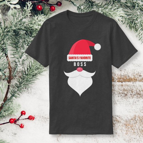 Funny Christmas Santas Favorite Boss Custom T_Shirt