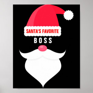 Funny Christmas Santas Favorite Boss Poster