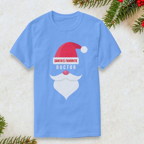 Funny Christmas Santas Favorite Doctor Custom T_Shirt