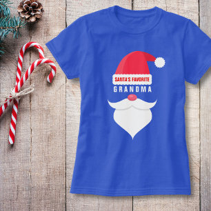 Funny Christmas Santa's Favorite Grandma Custom T-Shirt