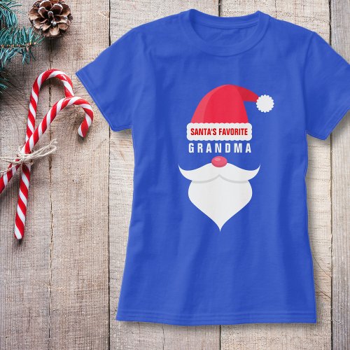 Funny Christmas Santas Favorite Grandma Custom T_Shirt