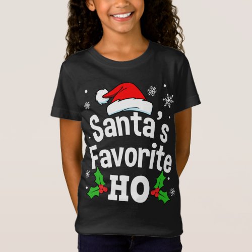 Funny Christmas Santas Favorite Ho Cute T_Shirt