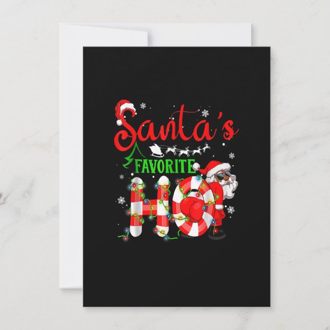 Funny Christmas Santa's Favorite Ho Xmas Invitation (Front)