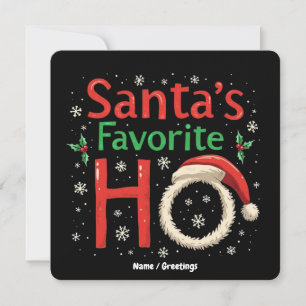 Funny Christmas Santa's Favorite Ho Xmas Pajama Invitation
