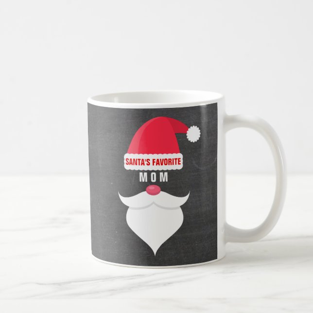 Funny Christmas Santa's Favorite Mom Custom Coffee Mug (Right)
