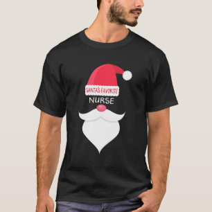 Funny Christmas Santa'S Favorite Nurse T-Shirt