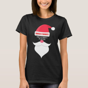 Funny Christmas Santa's Favorite Volleyball Player T-Shirt