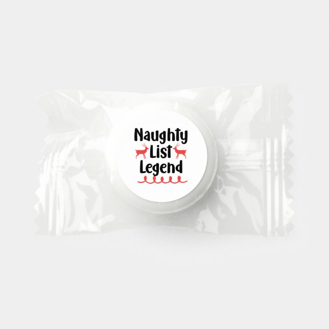 Funny Christmas Santa's list word art  Life Saver® Mints (Front)