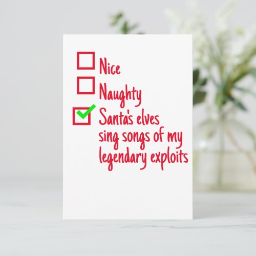 Funny Christmas Santas Naughty List Card