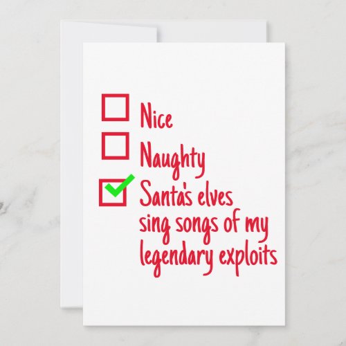 Funny Christmas Santas Naughty or Nice  Holiday Card