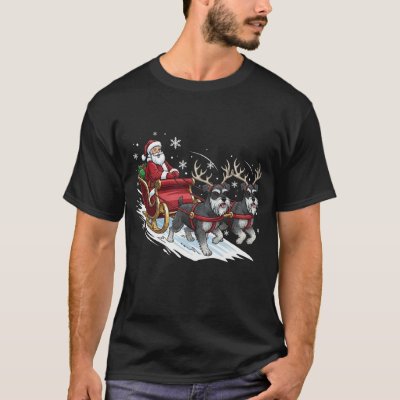Funny Christmas Schnauzers dogs lover  T-Shirt