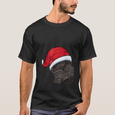 Funny Christmas Scottie Dog Xmas Santa Scottish Te T-Shirt