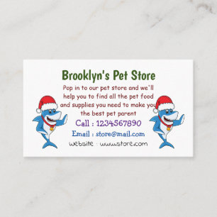 Funny Christmas shark cartoon illustration Business Card