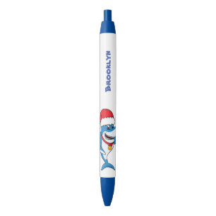 Funny Christmas shark cartoon illustration Pen