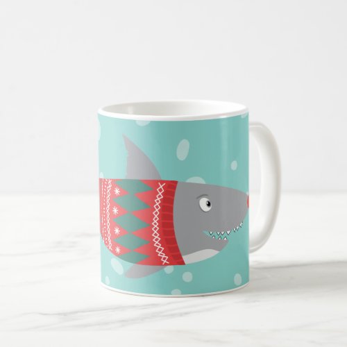 Funny Christmas Shark  Coffee Mug