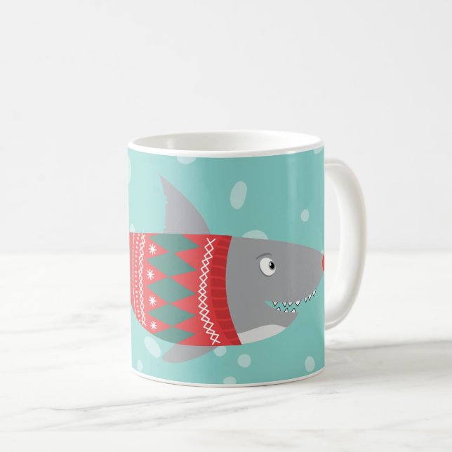 Funny Christmas Shark  Coffee Mug (Front Right)