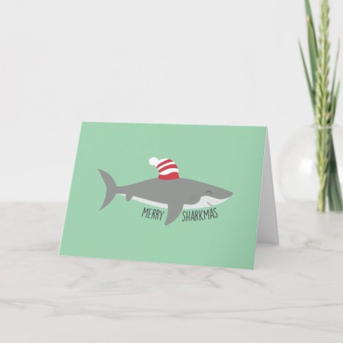 Funny Christmas Shark Holiday Card