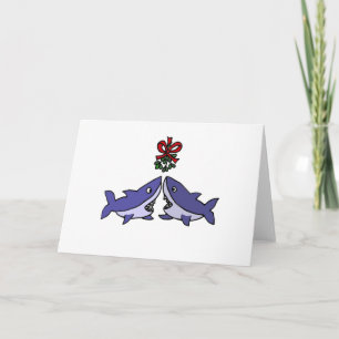 Funny Christmas Shark Mistletoe Love Holiday Card