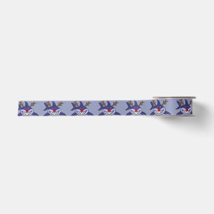 Funny Christmas Shark with Red Nose and Antlers Satin Ribbon