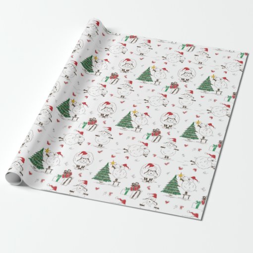 Funny Christmas Sheep Wrapping Paper | Zazzle