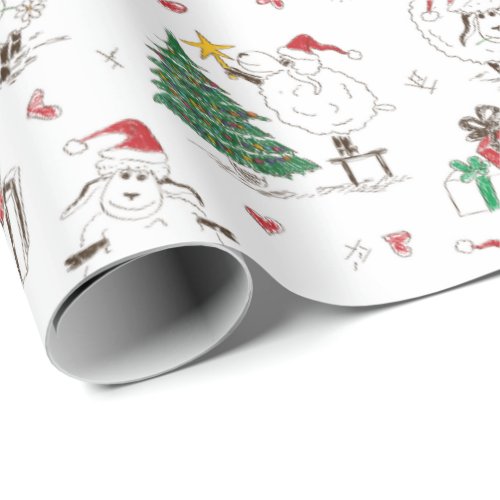 Funny Christmas Sheep Wrapping Paper