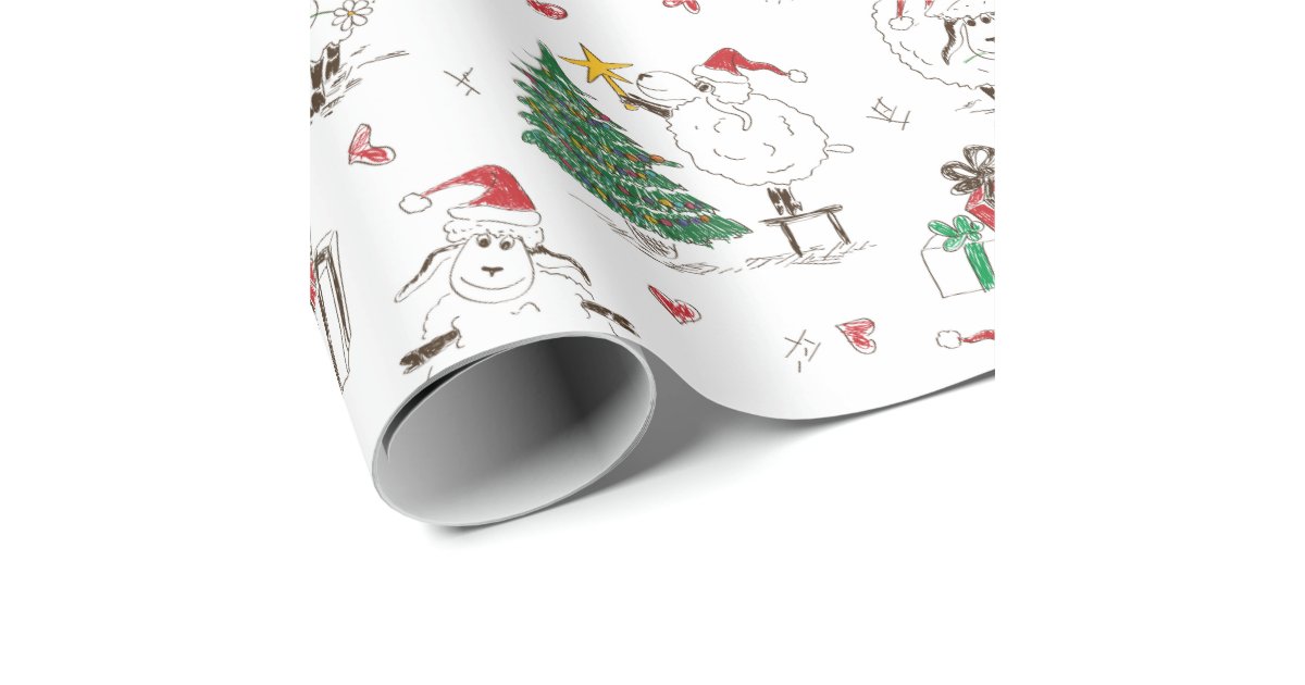 Funny Christmas Sheep Wrapping Paper | Zazzle