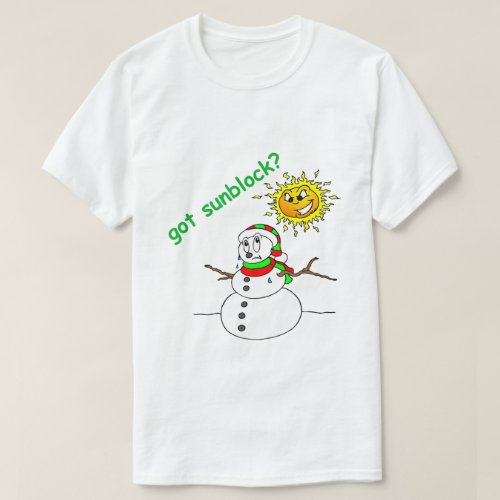 Funny Christmas Shirt Melting Snowman Got Sunblock