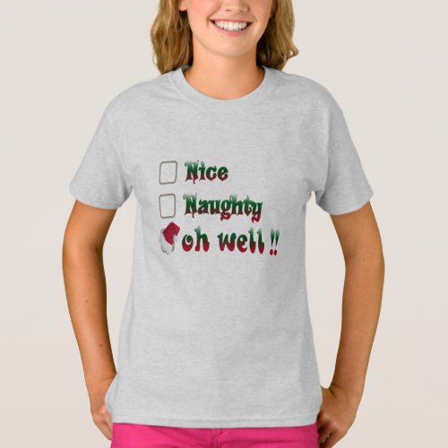 Funny Christmas shirts for kids Naughty and Nice