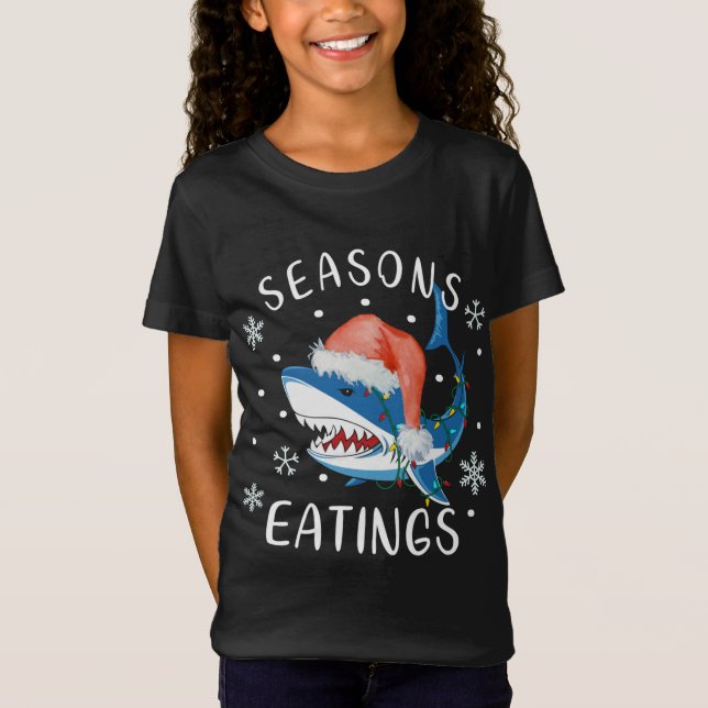 Funny Christmas Shirts Men Great White Shark Xmas (Front)