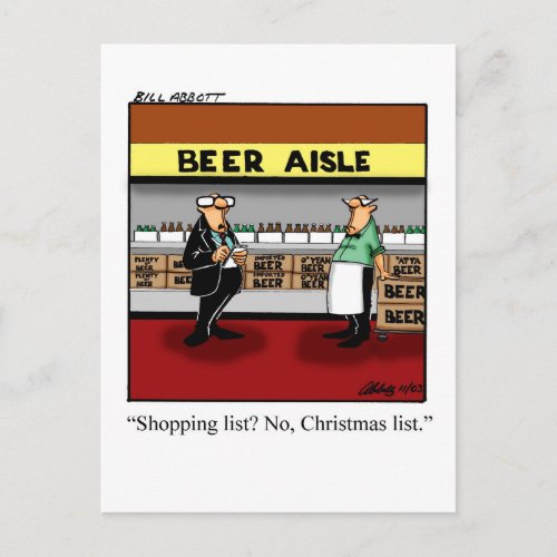Funny Christmas Shopping Humor Postcard