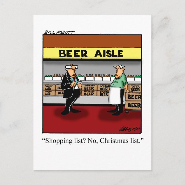 Funny Christmas Shopping Humor Postcard (Front)