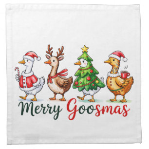 Funny Christmas Silly Goose Cloth Napkin