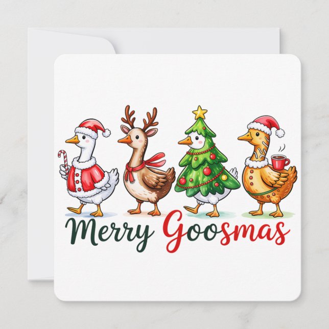 Funny Christmas Silly Goose Invitation (Front)