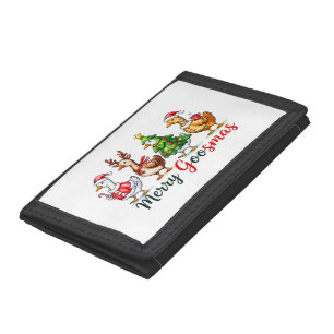 Funny Christmas Silly Goose Tri-fold Wallet