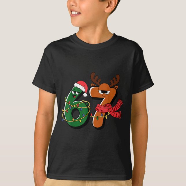 Funny Christmas Six Seven 67 Meme 6 7, Holiday Paj T-Shirt (Front)