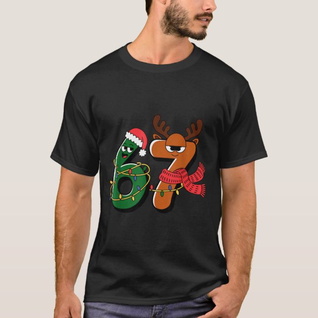 Funny Christmas Six Seven 67 Meme 6 7, Holiday Paj T-Shirt (Front)