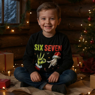 Funny Christmas Six Seven 6 7 Meme Xmas Kids Tri-Blend Shirts