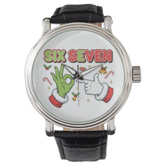 Funny Christmas Six Seven Green Monster Holiday Watch
