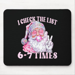Funny Christmas Six Seven Meme Santa I Check List  Mouse Pad