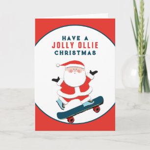 Funny Christmas Skateboarding Holiday Card