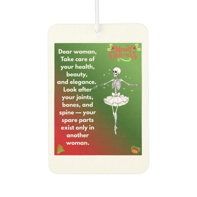 Funny Christmas Skeleton Wishes for woman Holiday  Air Freshener (Front)