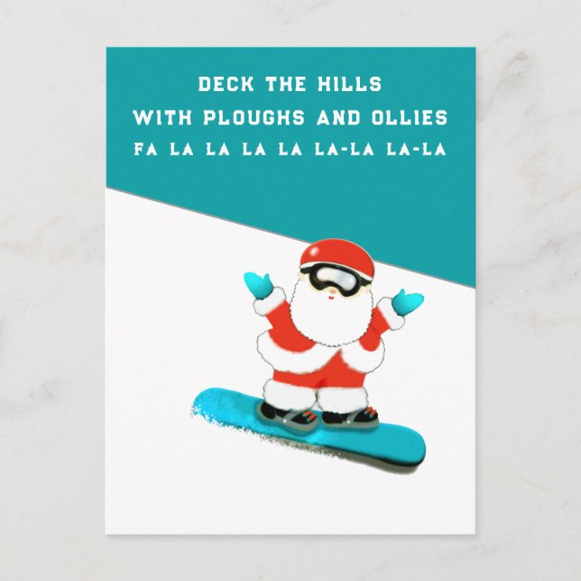 Funny Christmas Ski Holiday Invitation Postcard (Front)