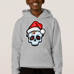 Funny Christmas Skull, Cartoon Style Hoodie
