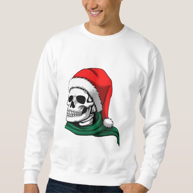 Funny Christmas Skull Men’s Sweatshirt (Front)